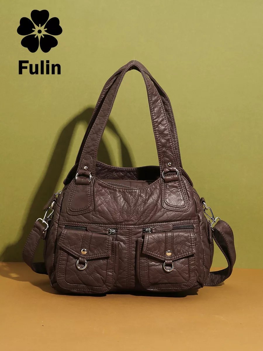 Мини-сумка FULIN экокожа коричневый купить,NaN