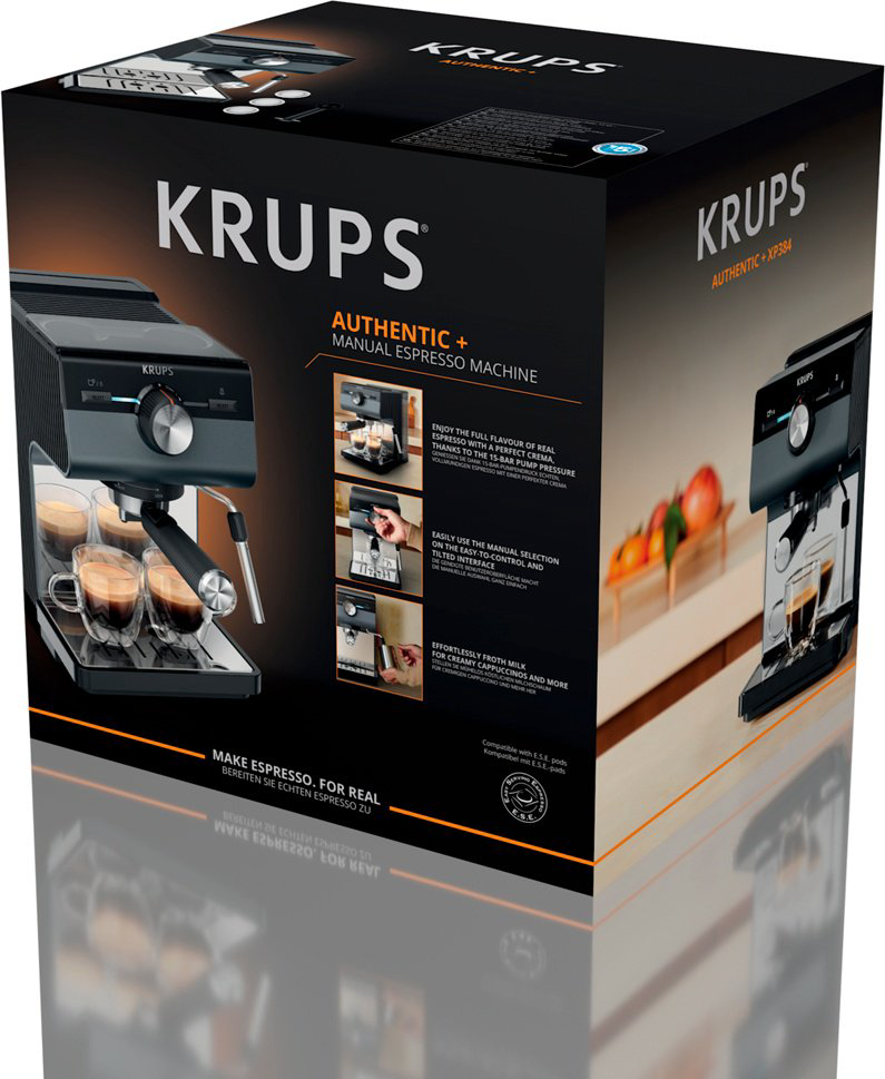 Кофеварка Krups Authentic+XP384G10 черный, серебристый купить,NaN