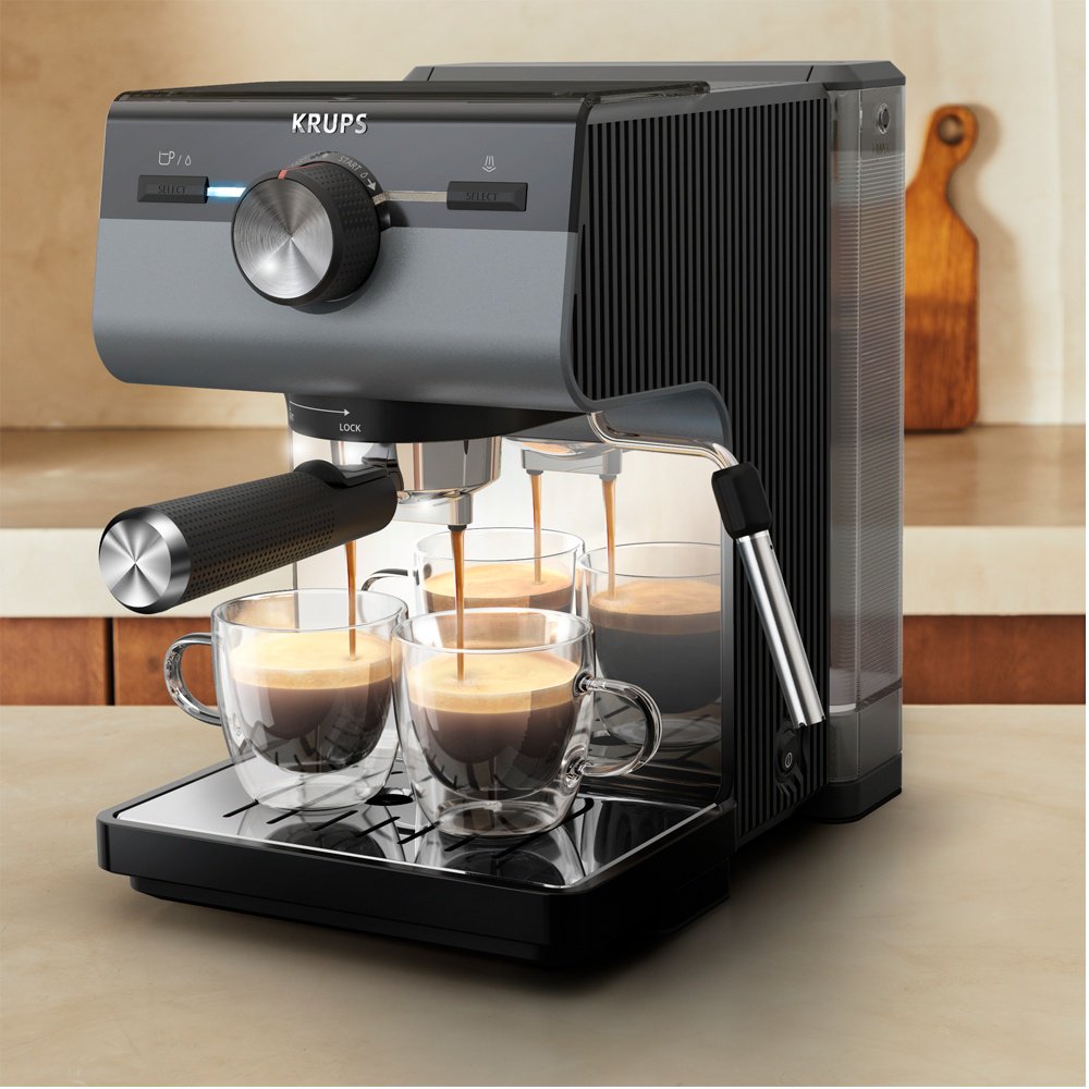 Кофеварка Krups Authentic+XP384G10 черный, серебристый - ForteMarket Кофеварка Krups Authentic+XP384G10 черный, серебристый купить,0