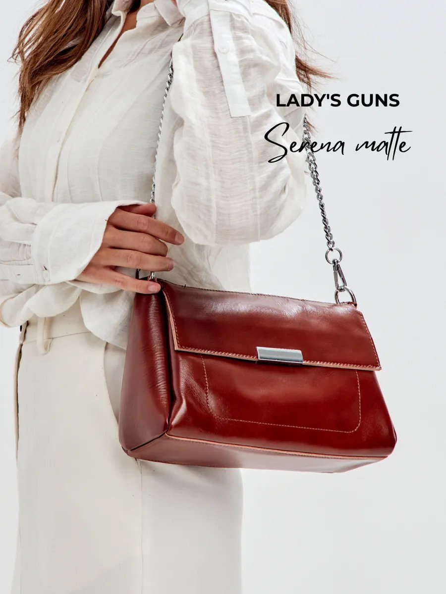 Сумка кросс-боди Lady's Guns натуральная кожа коричневый купить,NaN