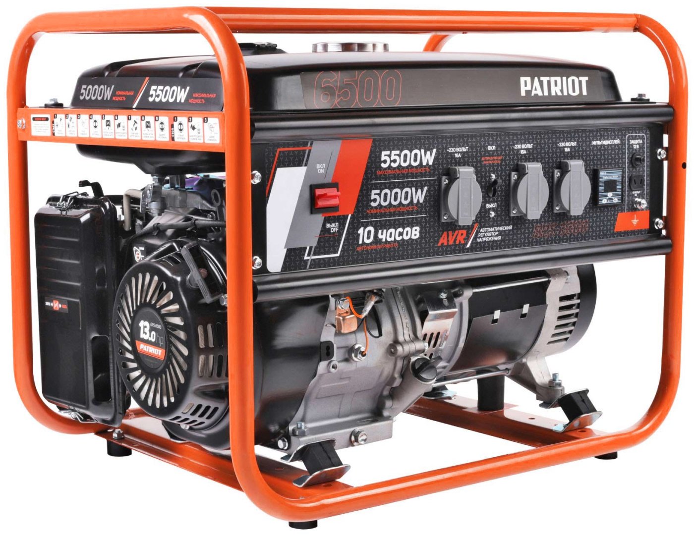 Электростанция бензиновая Patriot 5 кВт 1 (220 В), PATRIOT GRS 6500