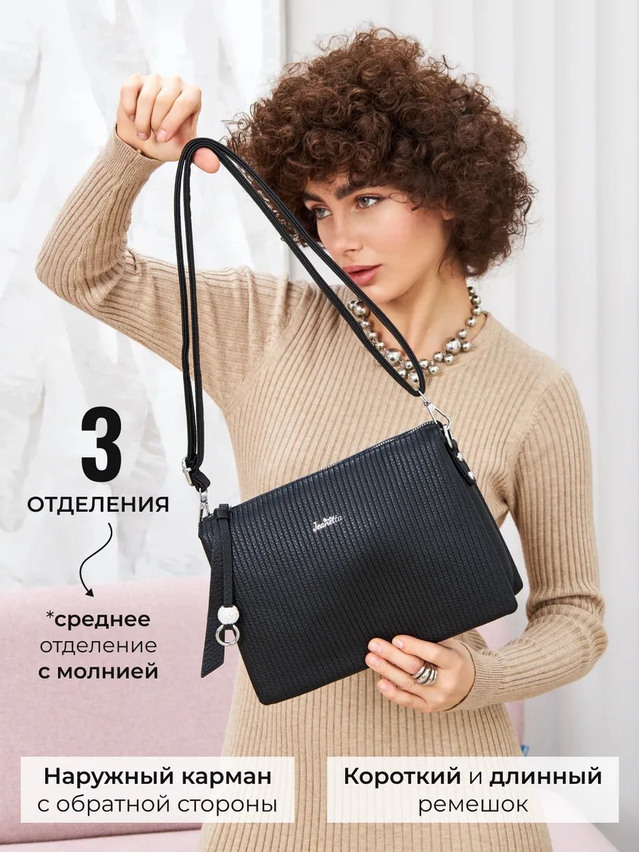 Сумка кросс-боди Flowers Grace экокожа черный купить,NaN