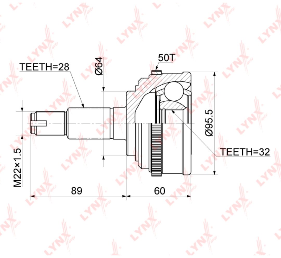 LYNXauto шрус наружный CO-3414A купить,0