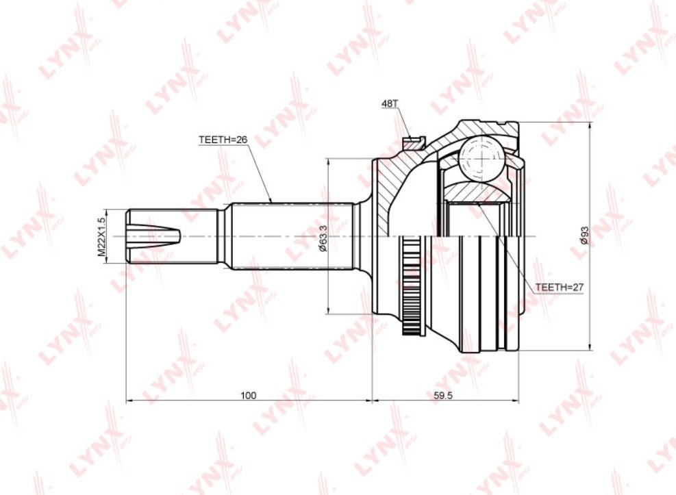 LYNXauto шрус наружный CO-3691A