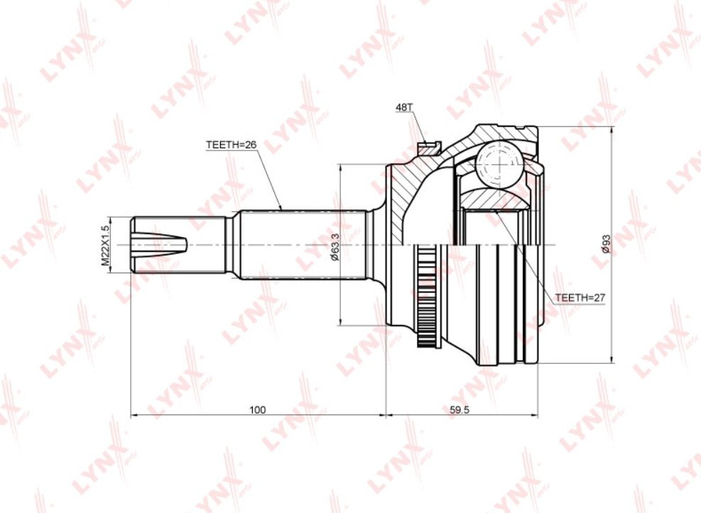 LYNXauto шрус наружный CO-3691A - ForteMarket LYNXauto шрус наружный CO-3691A купить,NaN