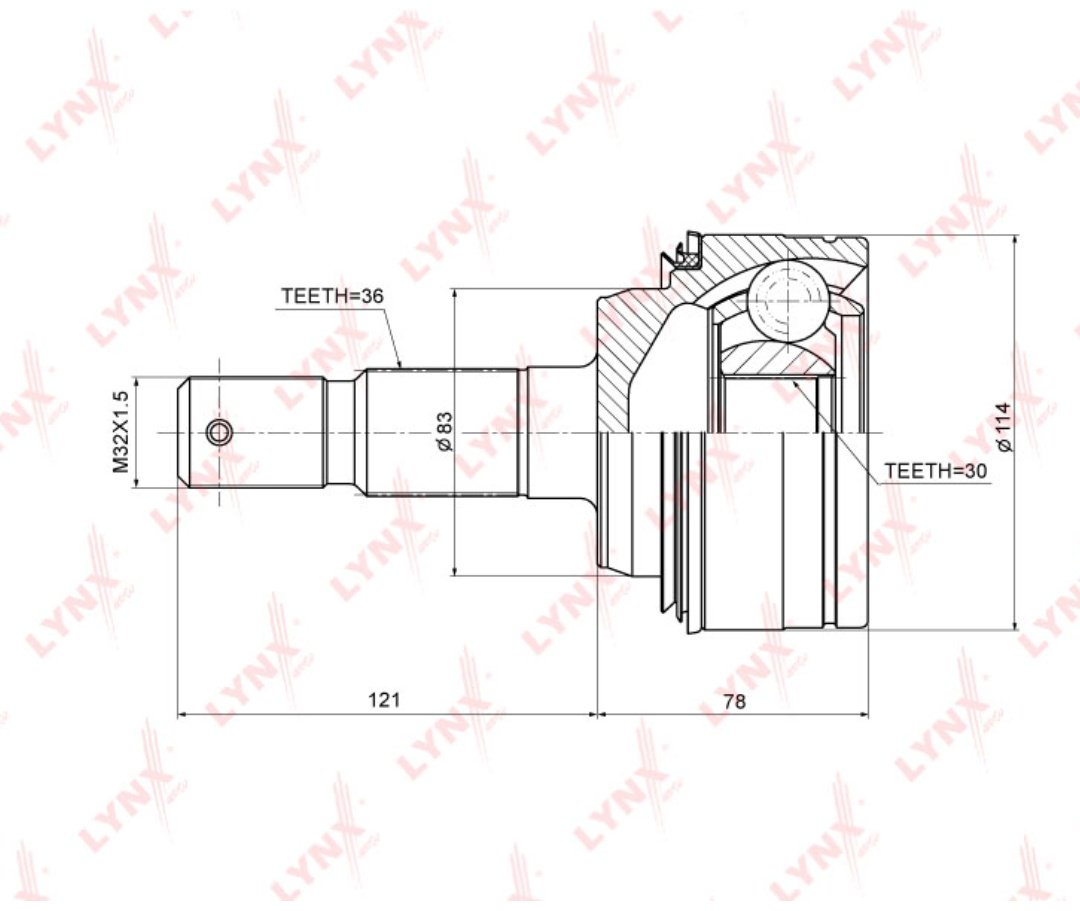 LYNXauto шрус наружный CO-3709 купить,0