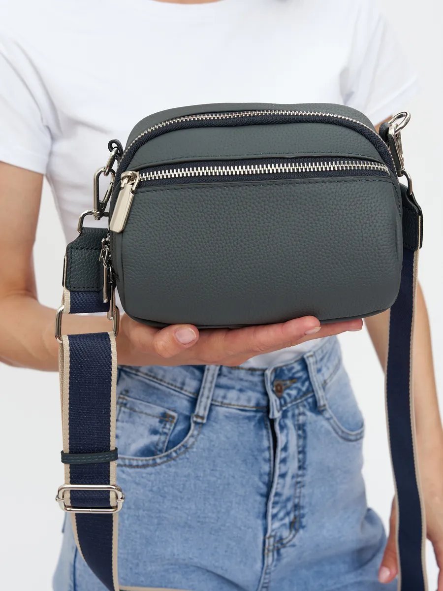 Сумка кросс-боди SUMKA_LADIES натуральная кожа синий купить,NaN
