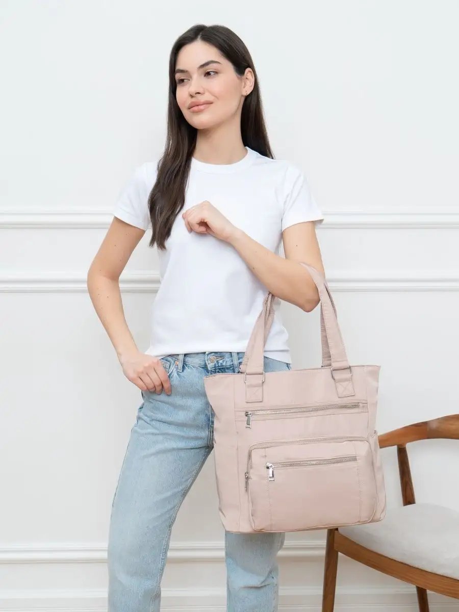 Мини-сумка EVERBAG нейлон бежевый купить,NaN