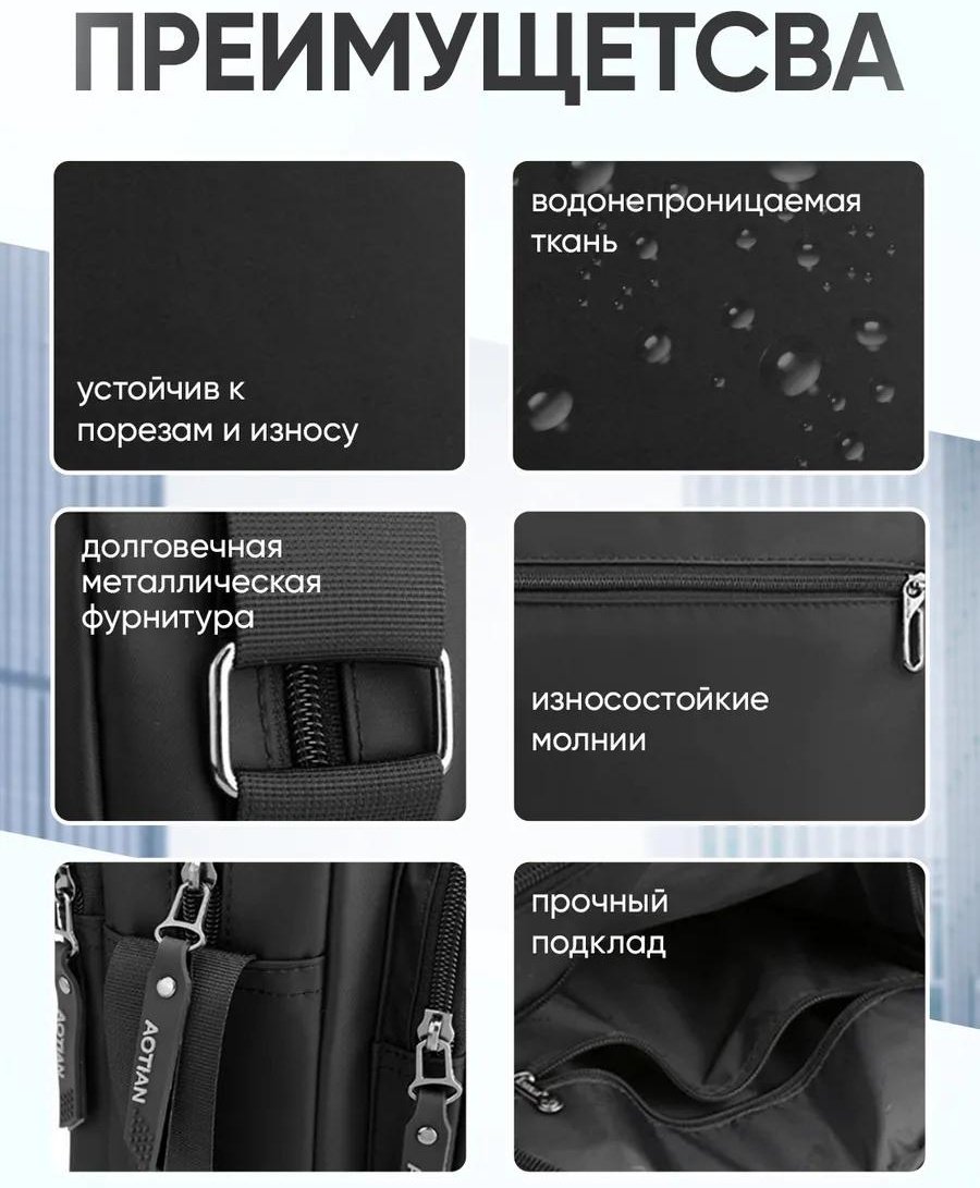 Барсетка полиэстер черный купить,NaN