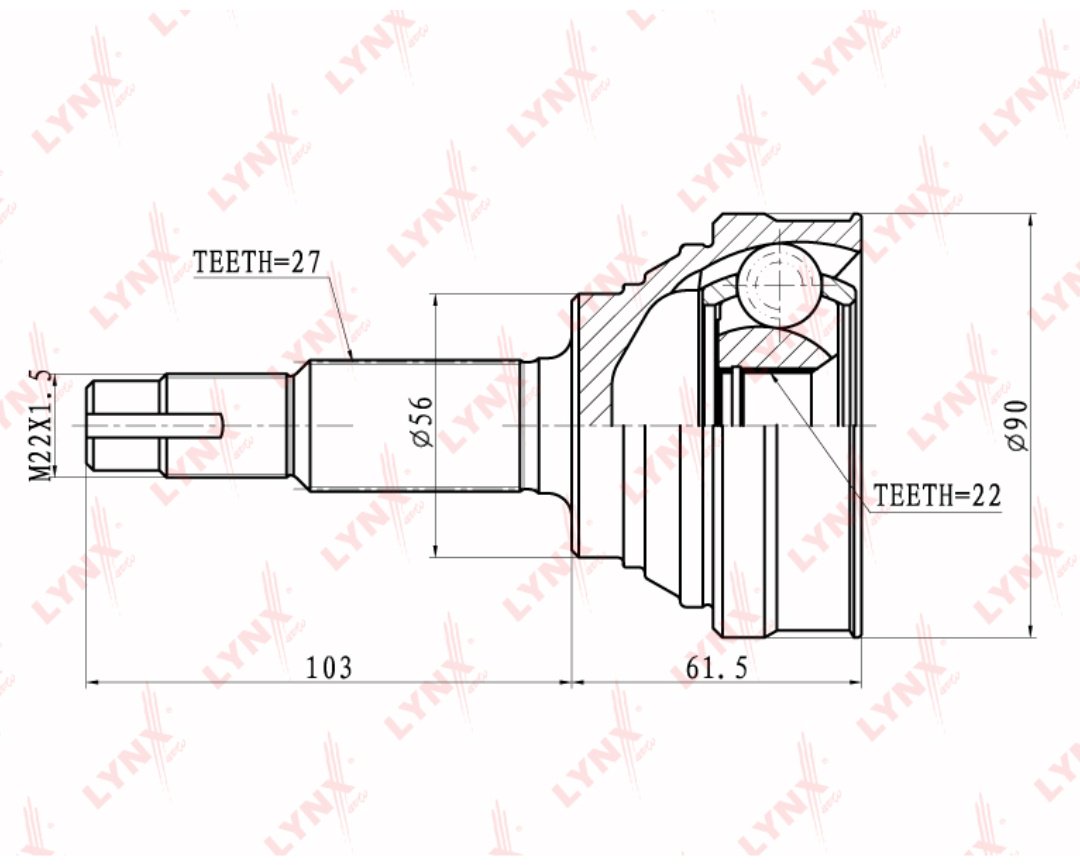 LYNXauto шрус наружный CO-5721 купить,0