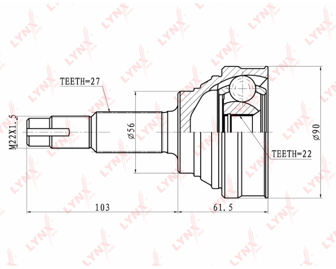 LYNXauto шрус наружный CO-5721 купить,NaN