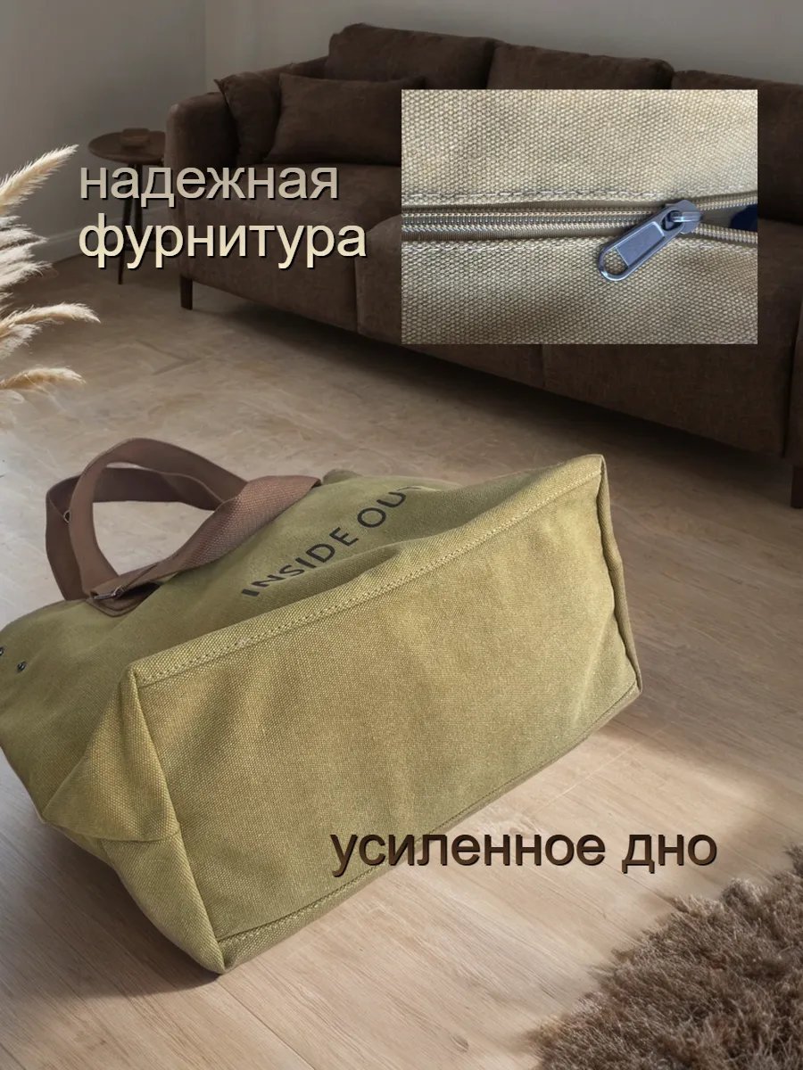 Сумка шоппер канвас коричневый купить,NaN
