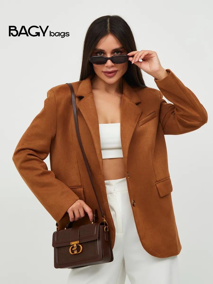 Сумка кросс-боди BAGY bags полиэстер коричневый купить,NaN