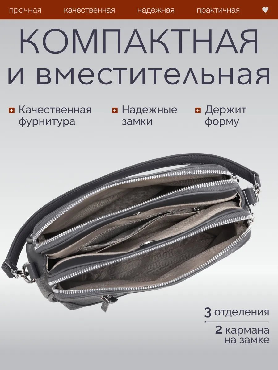 Сумка кросс-боди экокожа серый купить,NaN