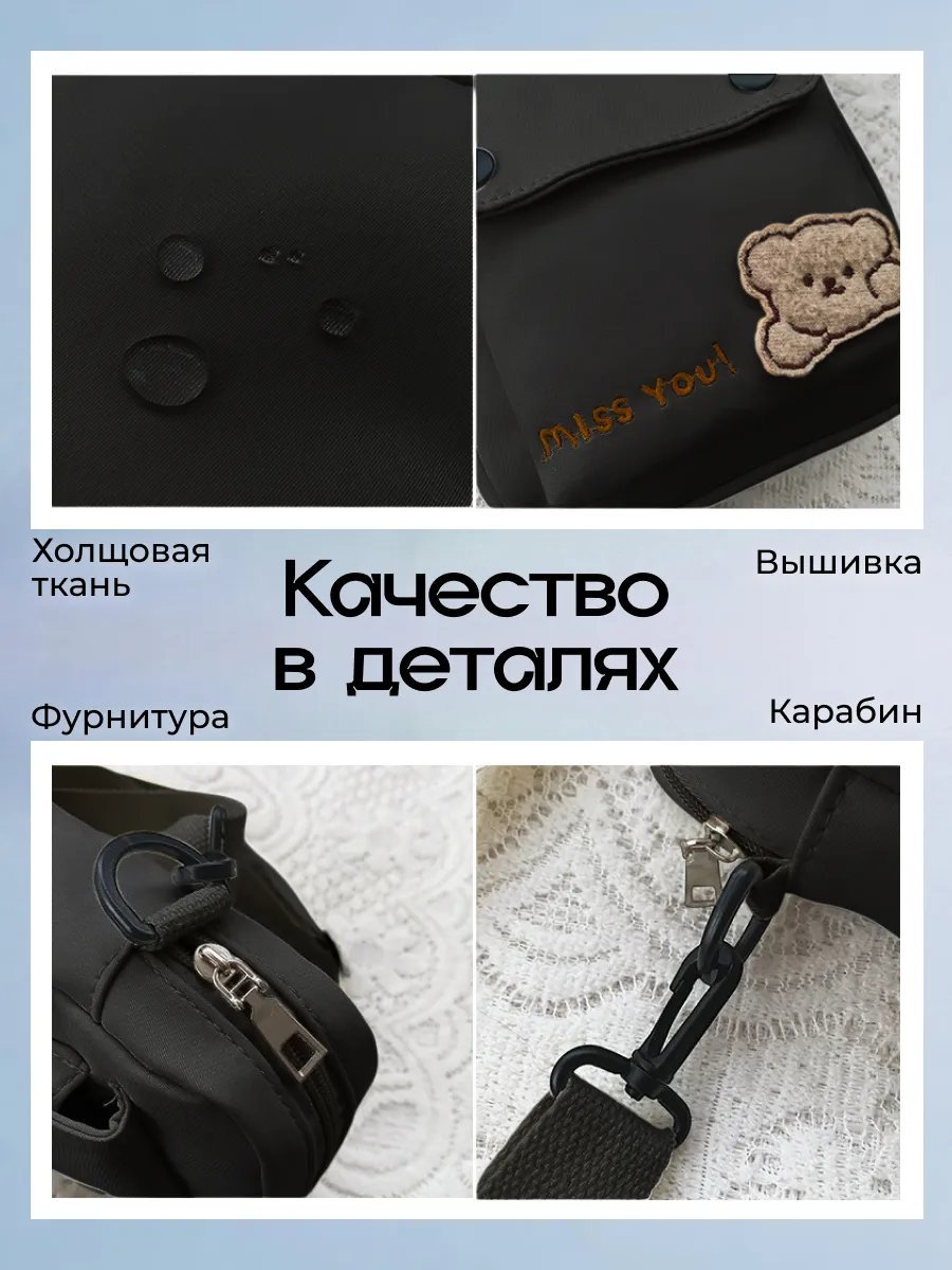 Сумка кросс-боди Spens нейлон черный купить,NaN