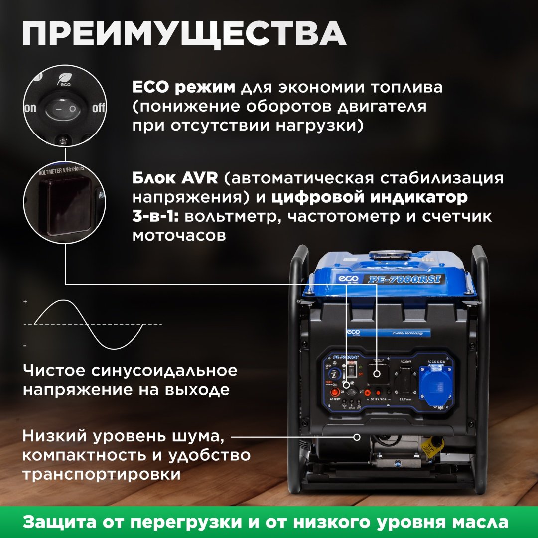 Электростанция бензиновая ECO 5 кВт 1 (220 В), EC1563-9 купить,0