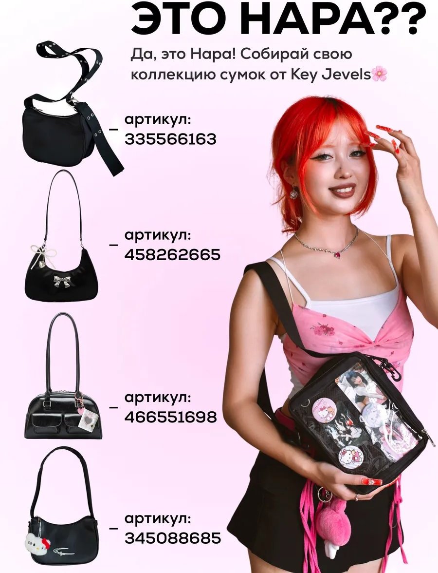 Мини-сумка Key Jevels текстиль черный купить,NaN