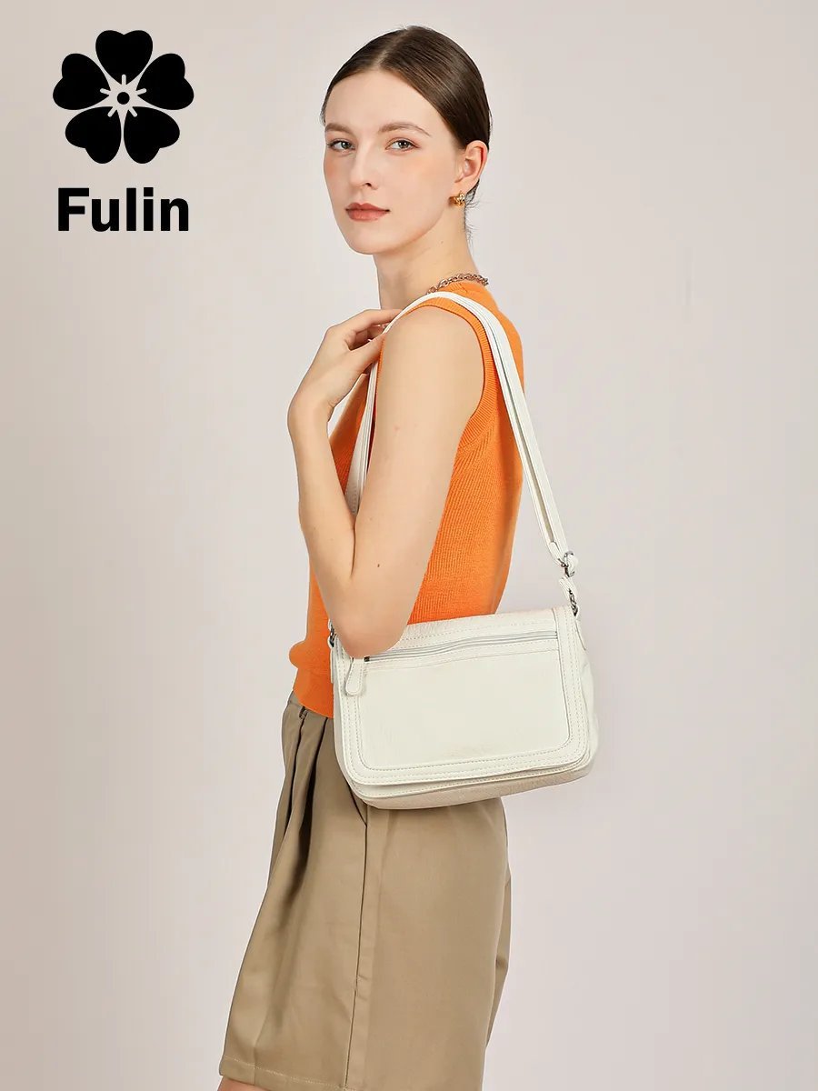 Сумка багет FULIN искусственная кожа белый купить,NaN