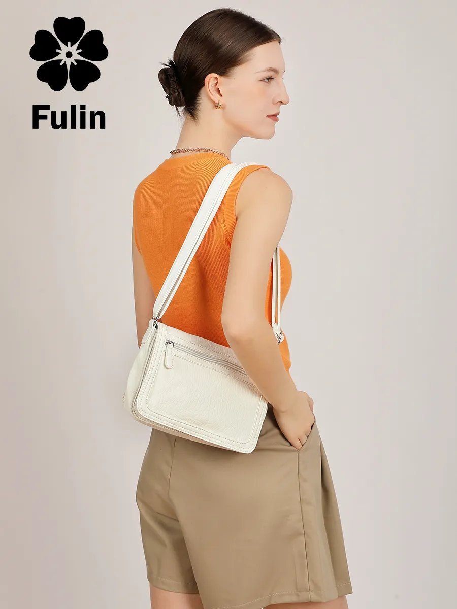 Сумка багет FULIN искусственная кожа белый купить,NaN