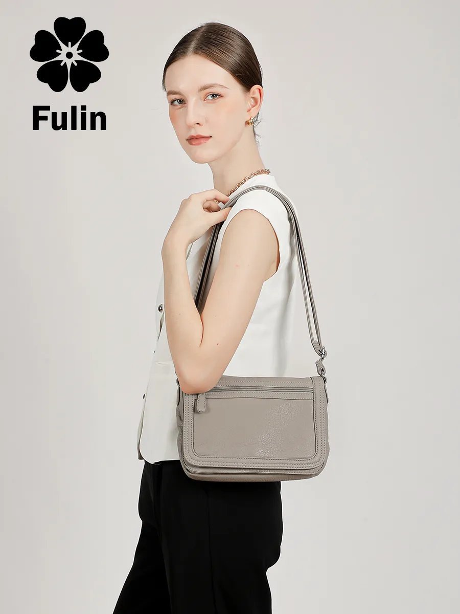 Сумка багет FULIN искусственная кожа серый купить,NaN