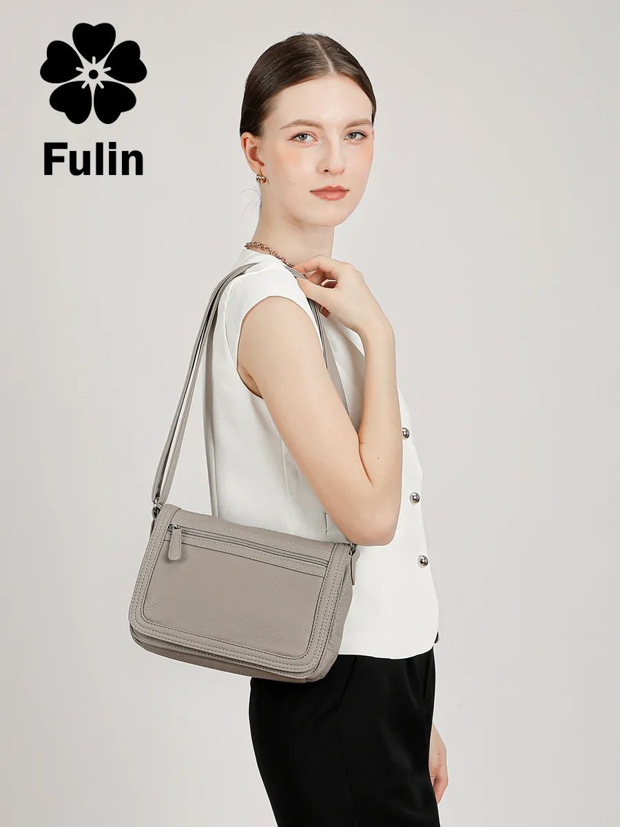 Сумка багет FULIN искусственная кожа серый купить,NaN
