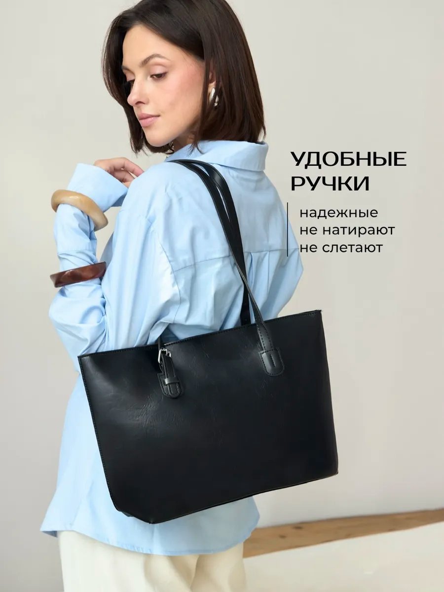 Сумка шоппер heybags экокожа коричневый купить,NaN