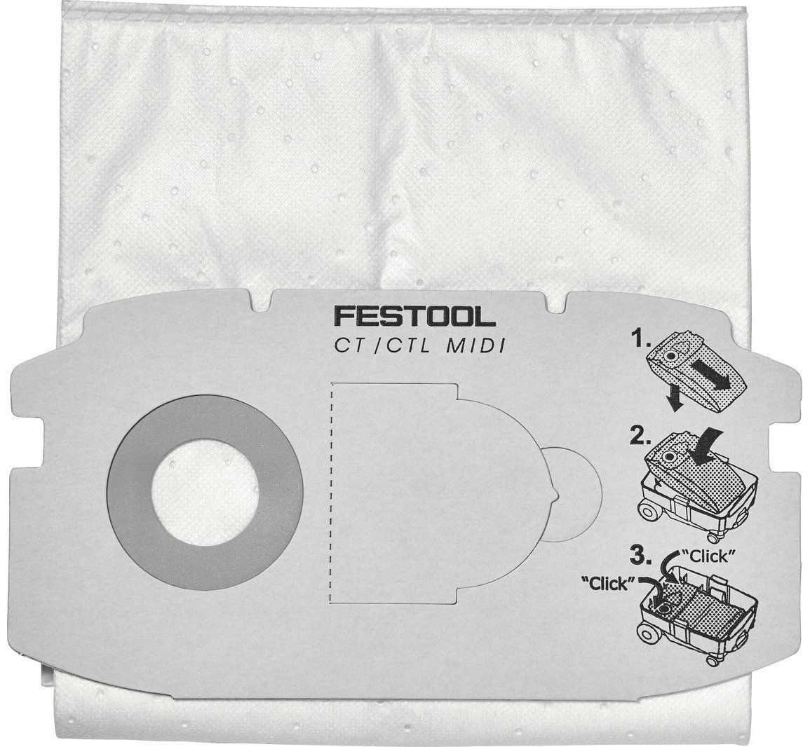 Мешок-пылесборник для пылесоса Festool многоразовый 498411 5 шт
