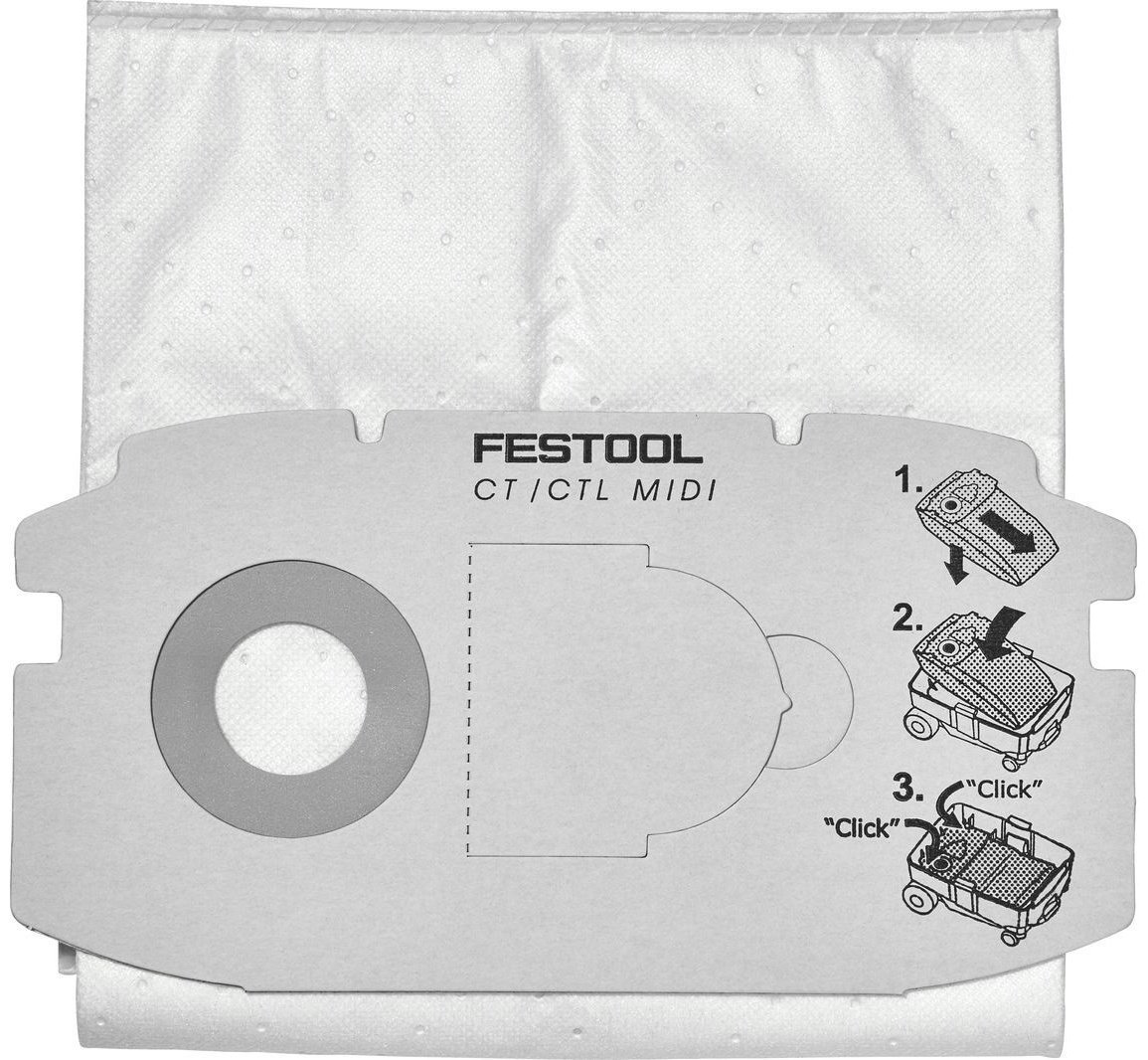 Мешок-пылесборник для пылесоса Festool многоразовый 498411 5 шт