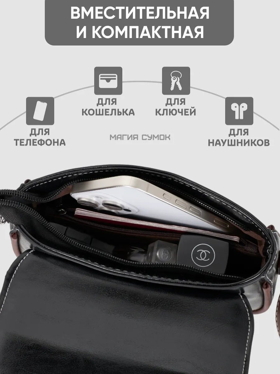 Сумка кросс-боди Магия Сумок экокожа черный