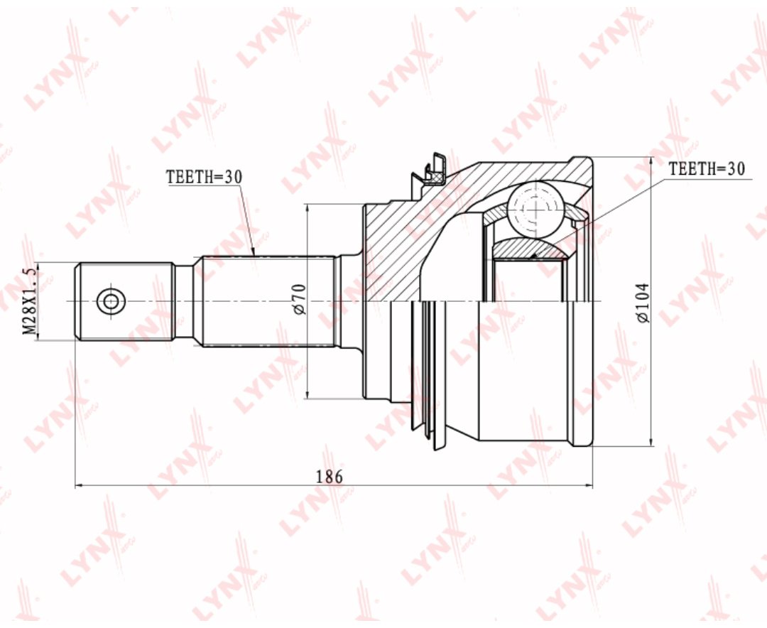 LYNXauto шрус наружный CO-7544 купить,0