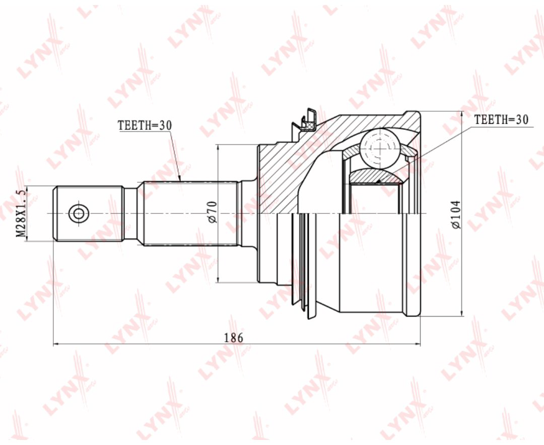 LYNXauto шрус наружный CO-7544 купить,NaN