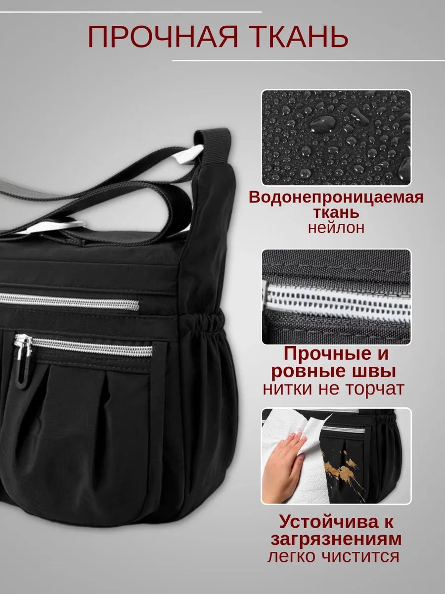 Мини-сумка Prokhorov store плащевка черный купить,NaN