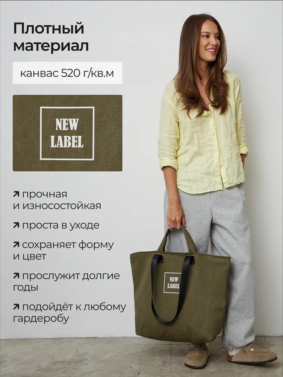 Сумка шоппер Федор Сумкин хлопок зеленый