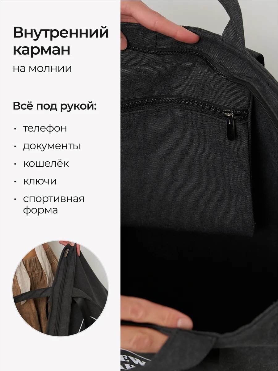 Сумка шоппер Федор Сумкин хлопок черный