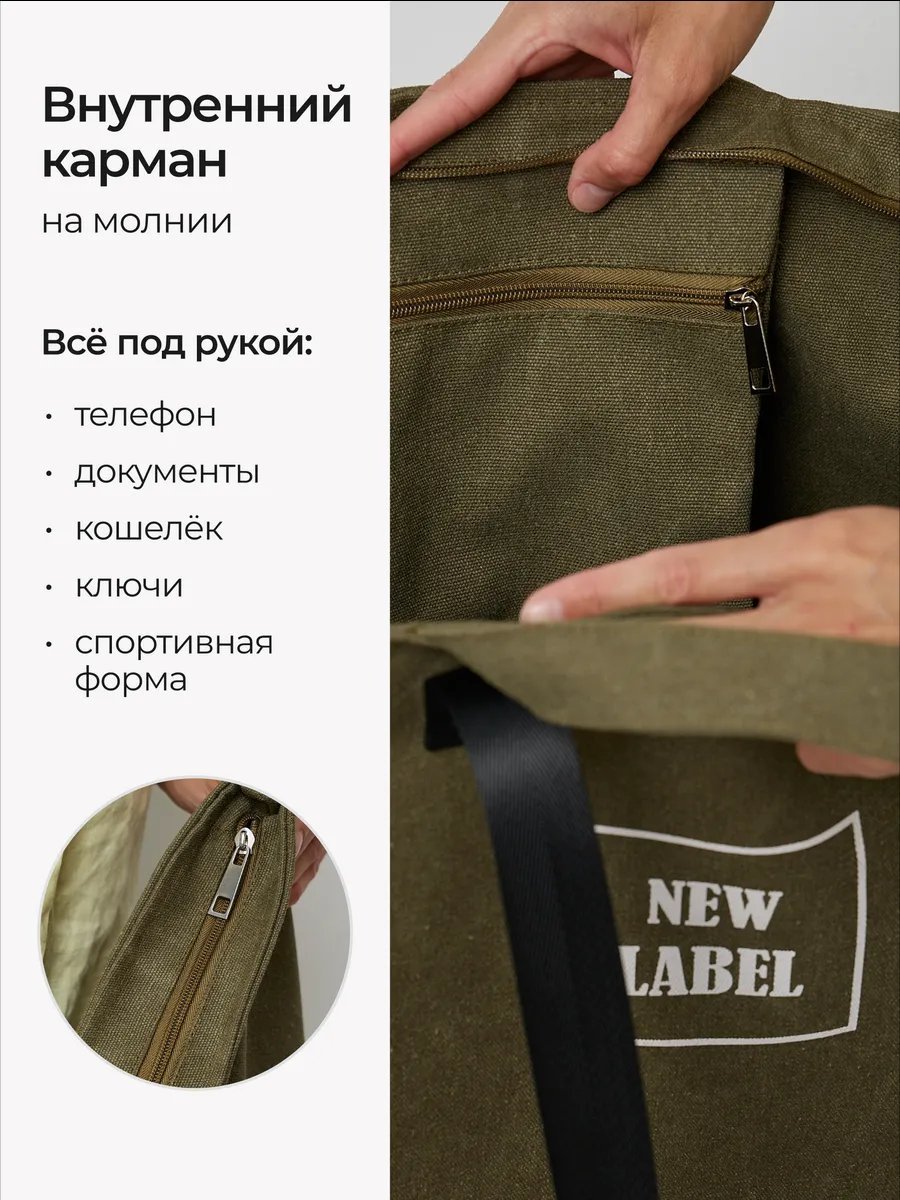 Сумка шоппер Федор Сумкин хлопок зеленый