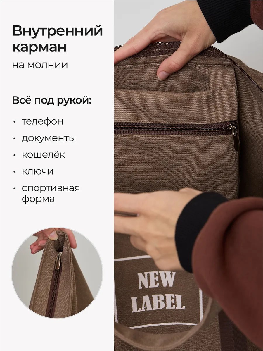 Сумка шоппер Федор Сумкин хлопок коричневый