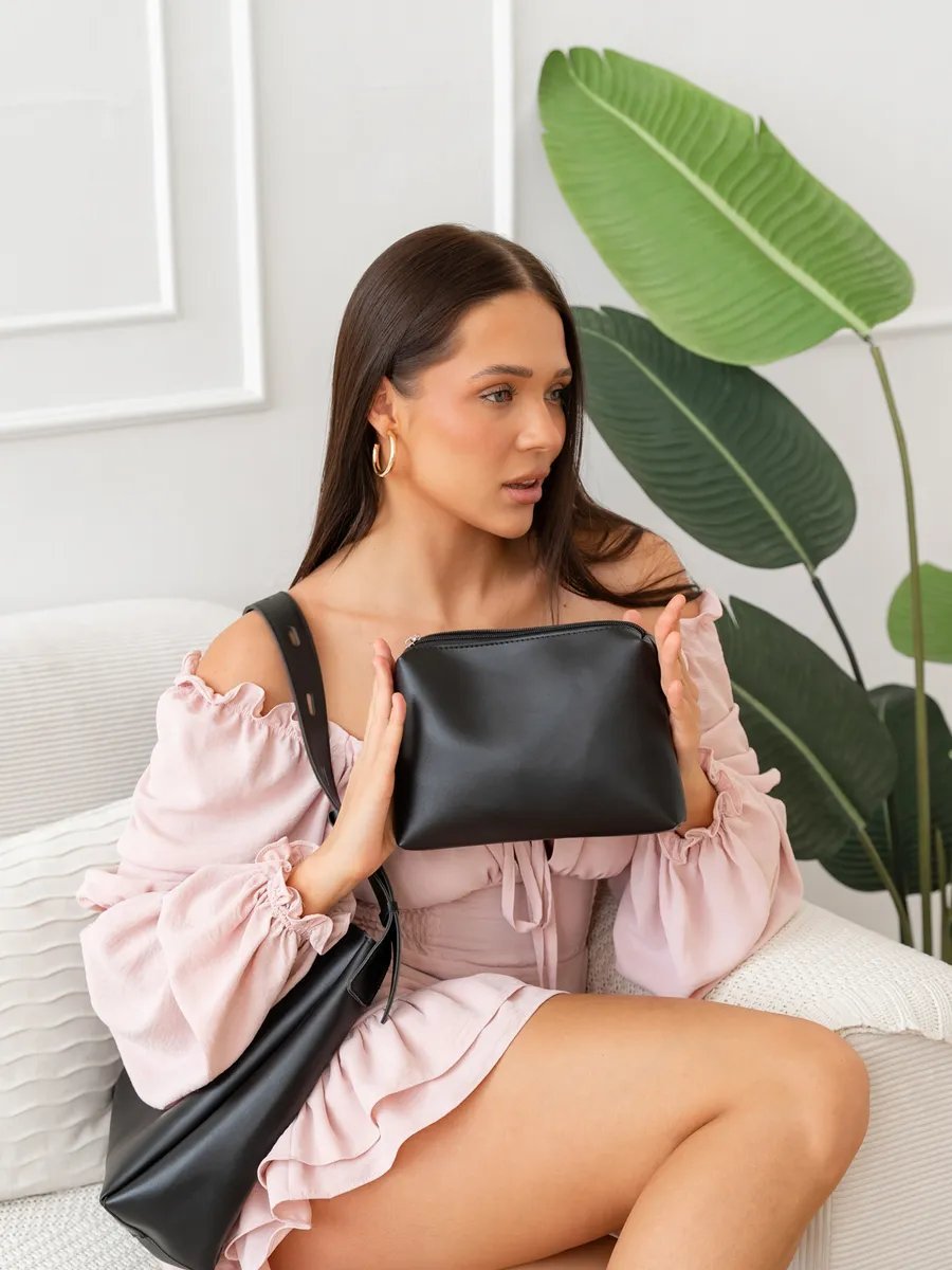 Сумка шоппер black lemon экокожа черный купить,NaN