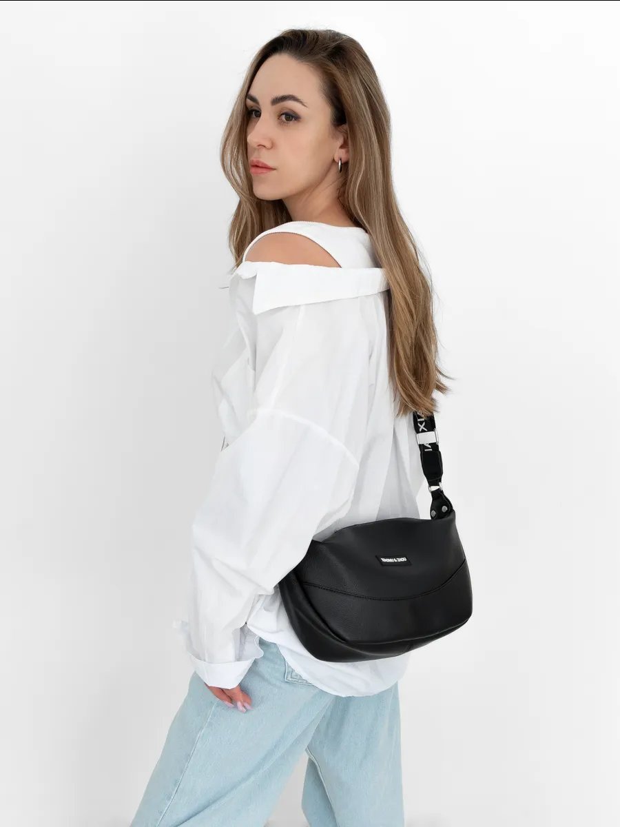 Сумка хобо экокожа черный купить,NaN