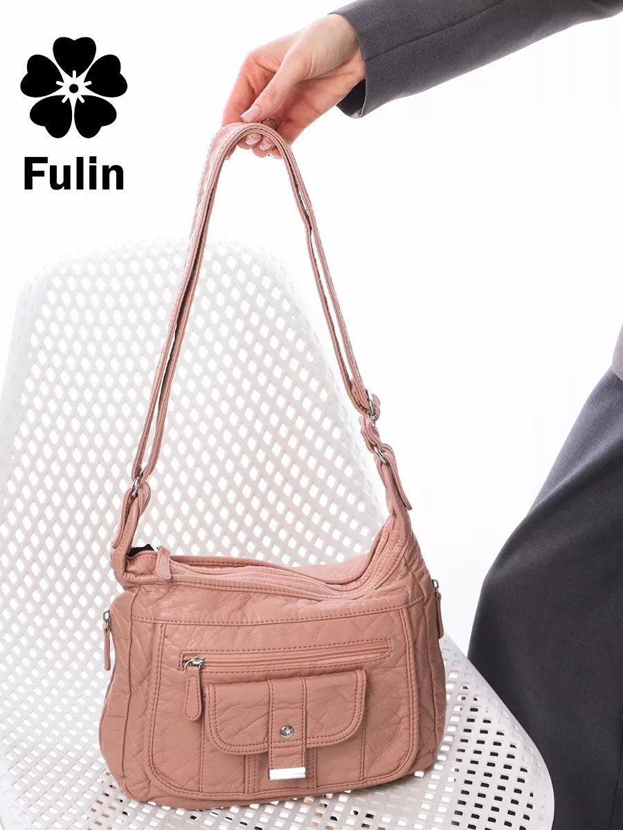 Сумка кросс-боди FULIN экокожа розовый купить,NaN