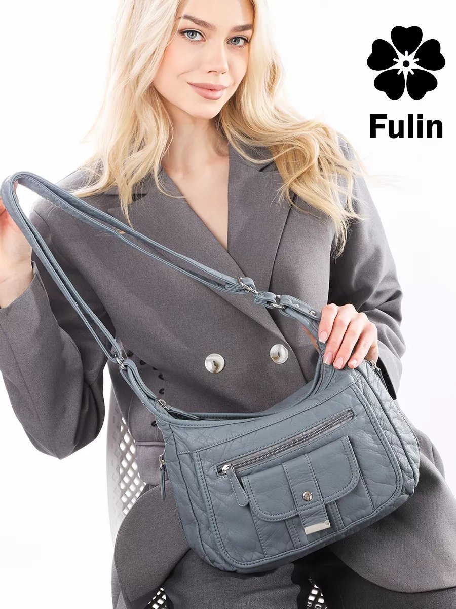 Сумка кросс-боди FULIN экокожа синий