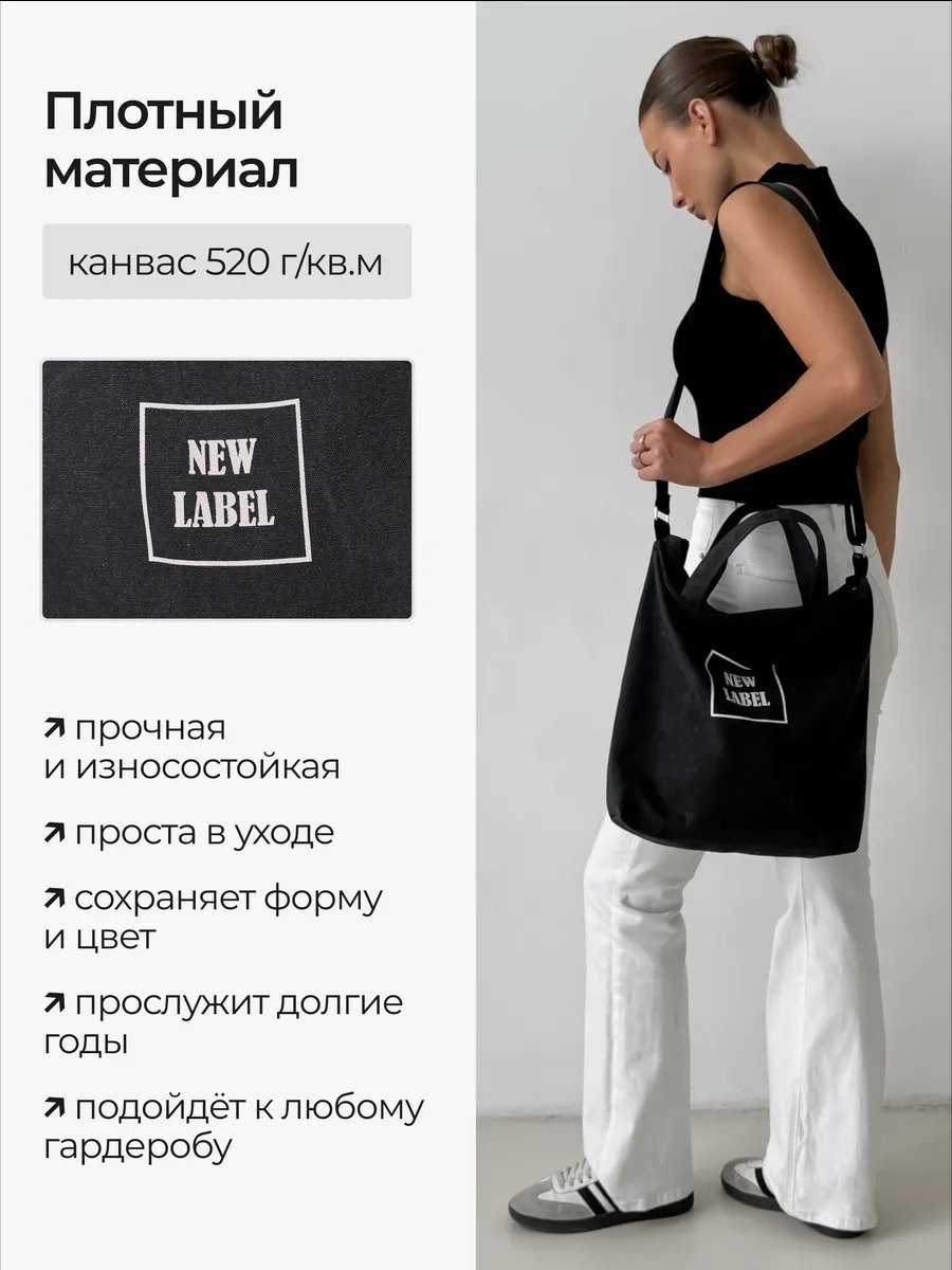 Сумка шоппер Федор Сумкин хлопок черный купить,NaN