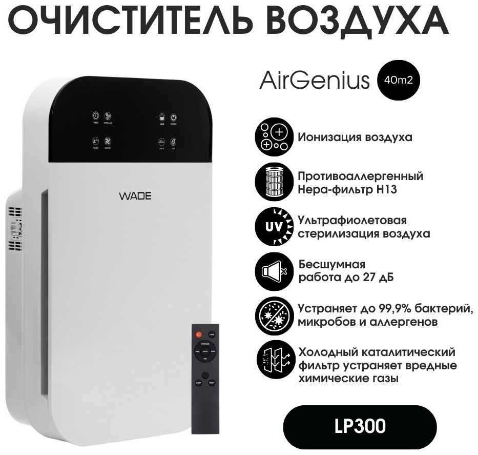 Очиститель воздуха WADE LP300 белый купить,NaN
