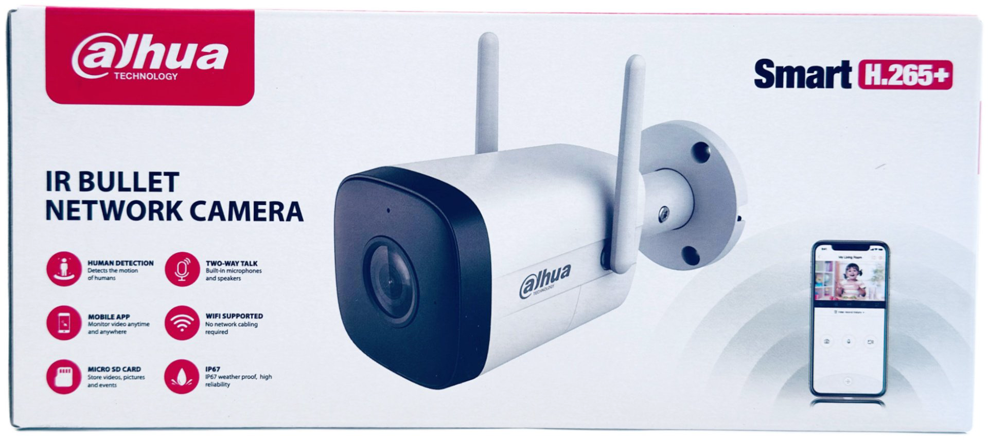 Dahua камера видеонаблюдения DH-IPC-HFW1230DT-STW 2MP, 2 расширение 1920x1080 купить,NaN