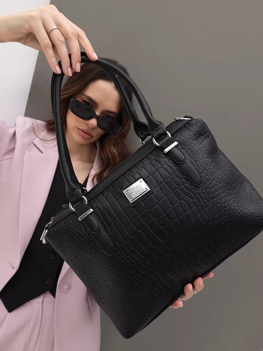 Сумка шоппер MiniBags экокожа черный купить,NaN