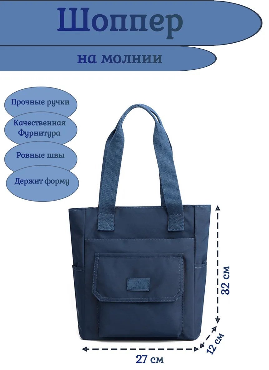 Сумка шоппер оксфорд синий купить,NaN