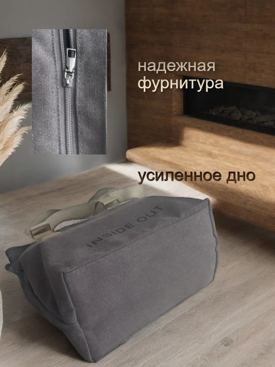 Сумка шоппер канвас коричневый купить,NaN