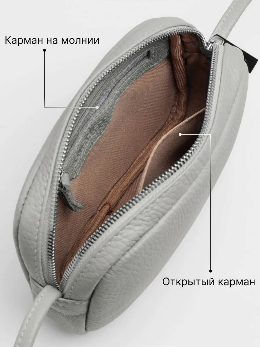 Сумка кросс-боди RICHET натуральная кожа серый купить,NaN
