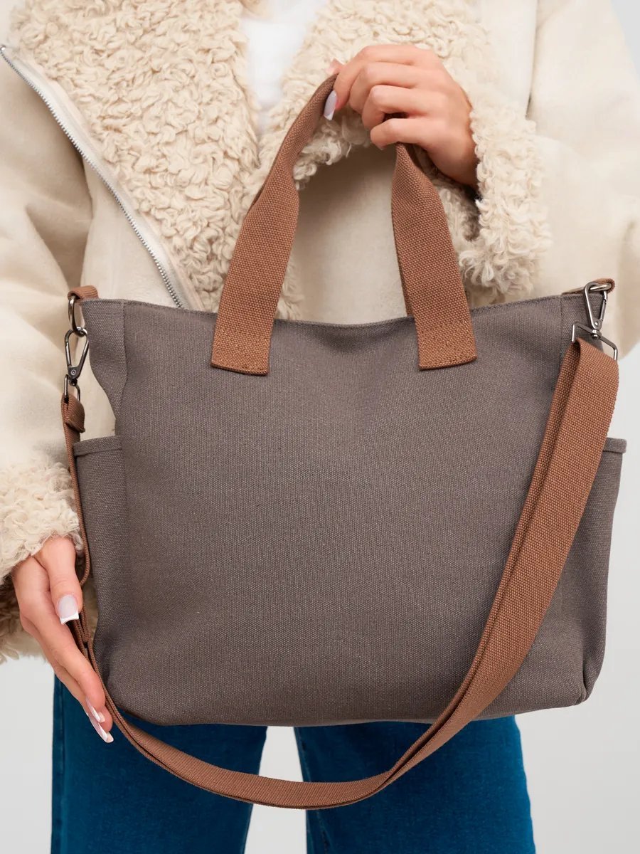 Сумка шоппер Bags botiqe хлопок серый купить,NaN