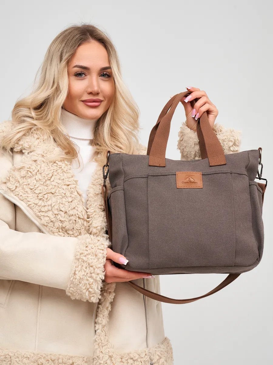 Сумка шоппер Bags botiqe хлопок серый купить,NaN