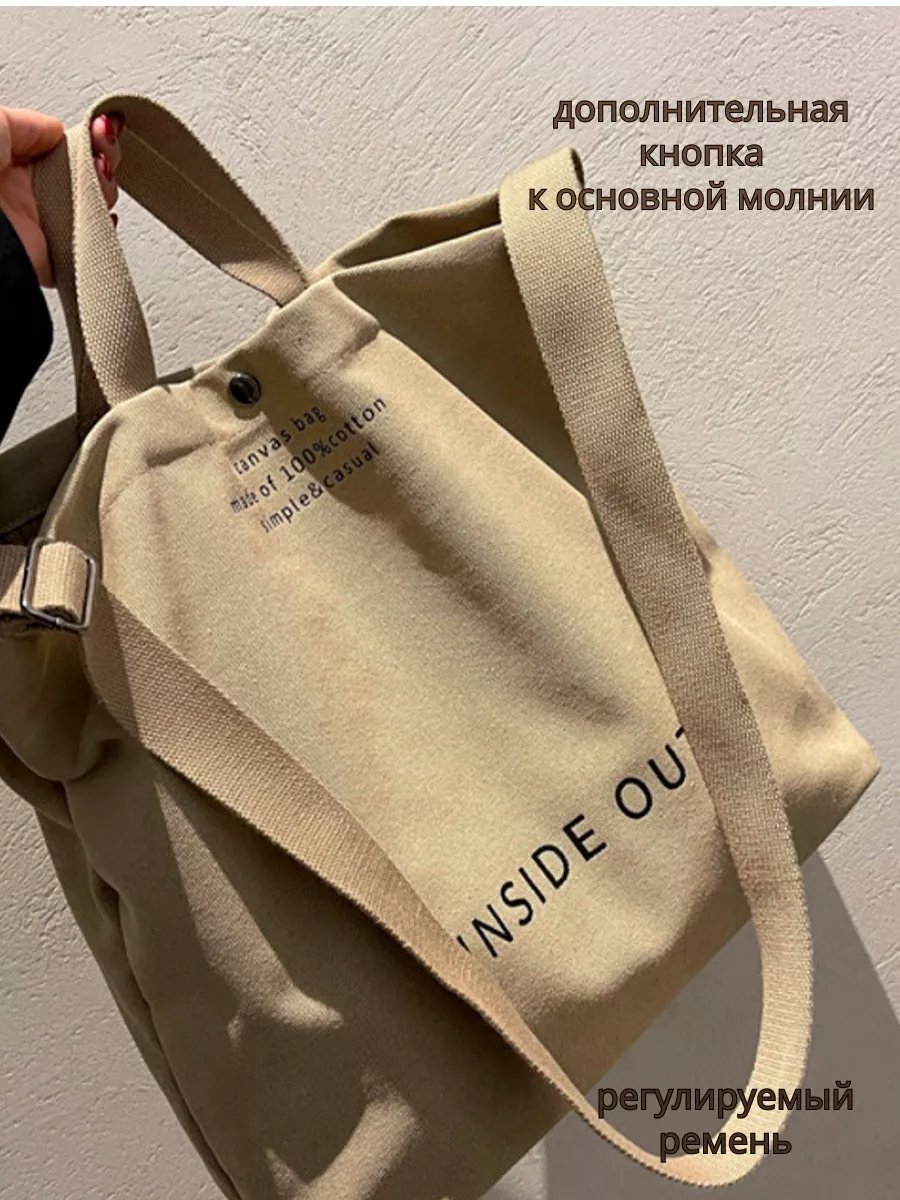 Сумка шоппер CollectionAce канвас бежевый купить,NaN